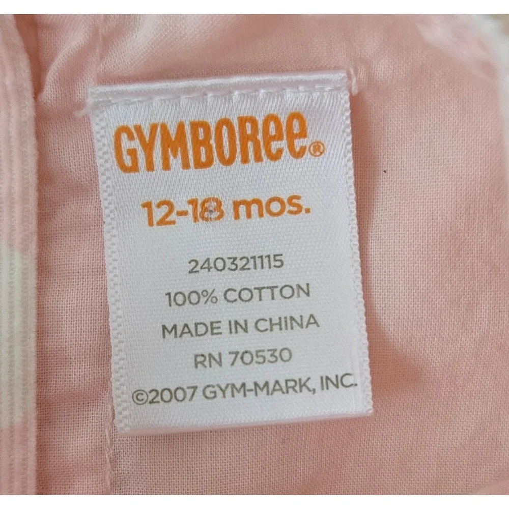Vtg 2007 Gymboree Pink White Polka Dot Corduroy Dress 12-18 Months Sleeveless - Picture 4 of 4